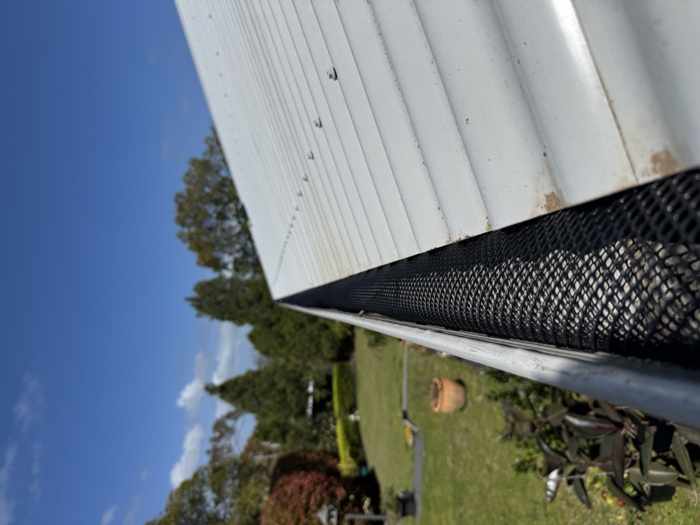 Gutter guard installed — debris kept out